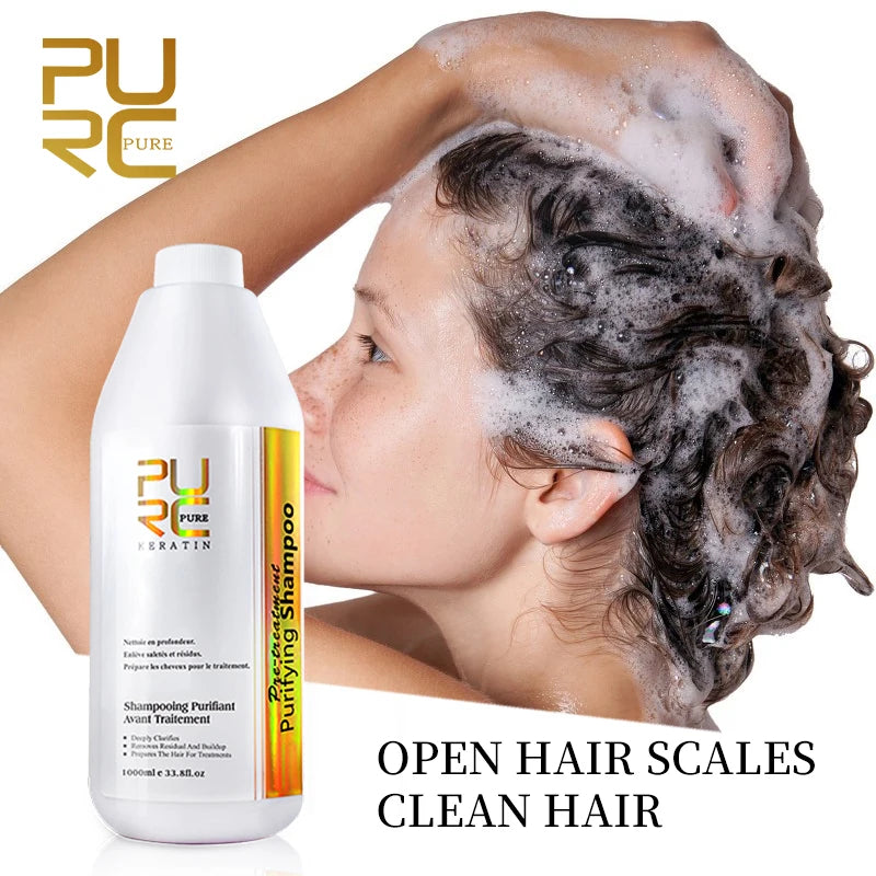 PURC Hair Purifying Shampoo Conditioner Keratin Straightening Treatment Cleaning Soft Smooth Hair Scalp Hair Care Salon Products