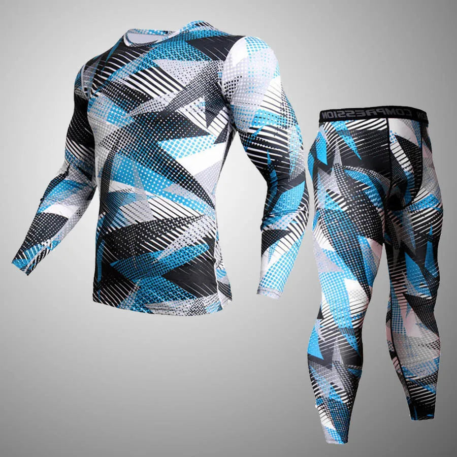 Men’s Thermal Compression Sports Set – 2PCS MMA Workout Tracksuit