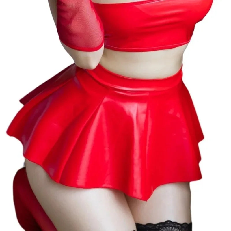 “Sexy & Stylish PU Leather Mini Skirt – Perfect Clubwear Look That Stands Out | 449B”