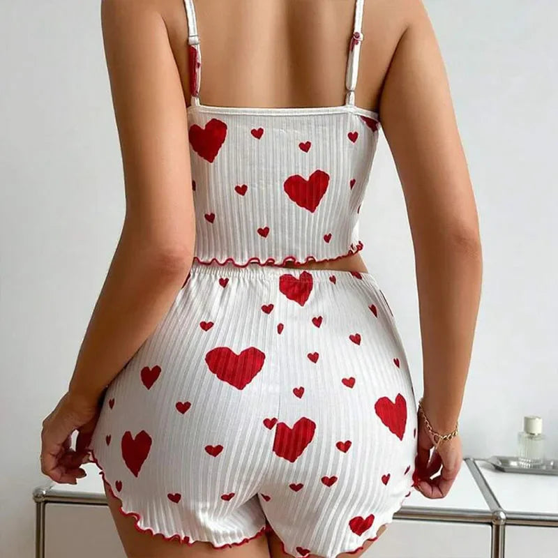Women’s 2PCS Pajamas Set – Soft Tank Top & Shorts Sleepwear