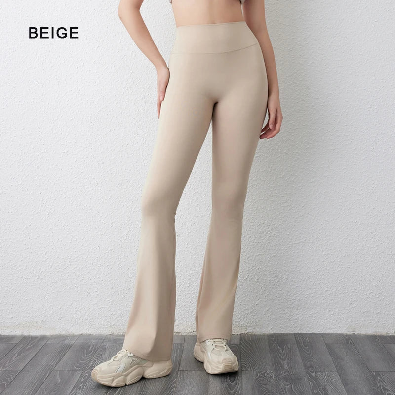 DIAS FIT JOY Peach flared pants for women's yoga high waisted and hip lifting tight pants wide leg fitness pants quick drying