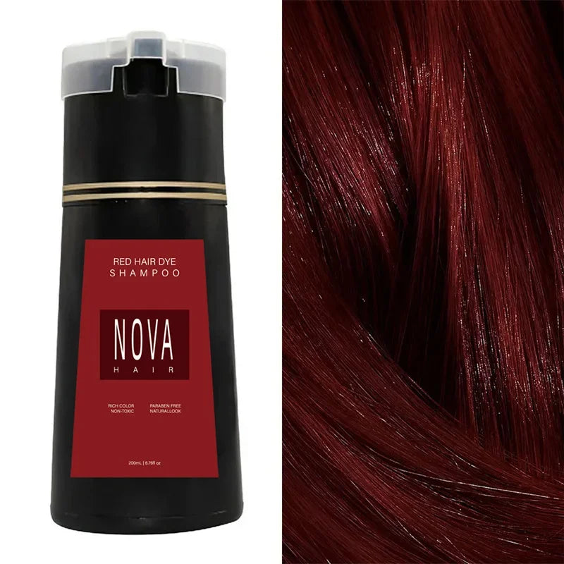 Nova 3-in-1 Hair Dye Shampoo – Natural Black Hair Color for Men & Women