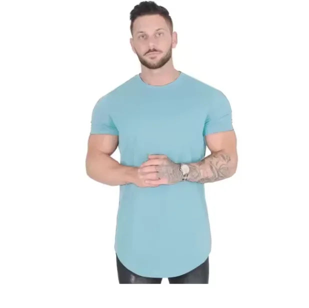 Men’s Muscle Fitness T-Shirt – Summer Workout Short Sleeve Gym Tee, Breathable Cotton Running & Training Top