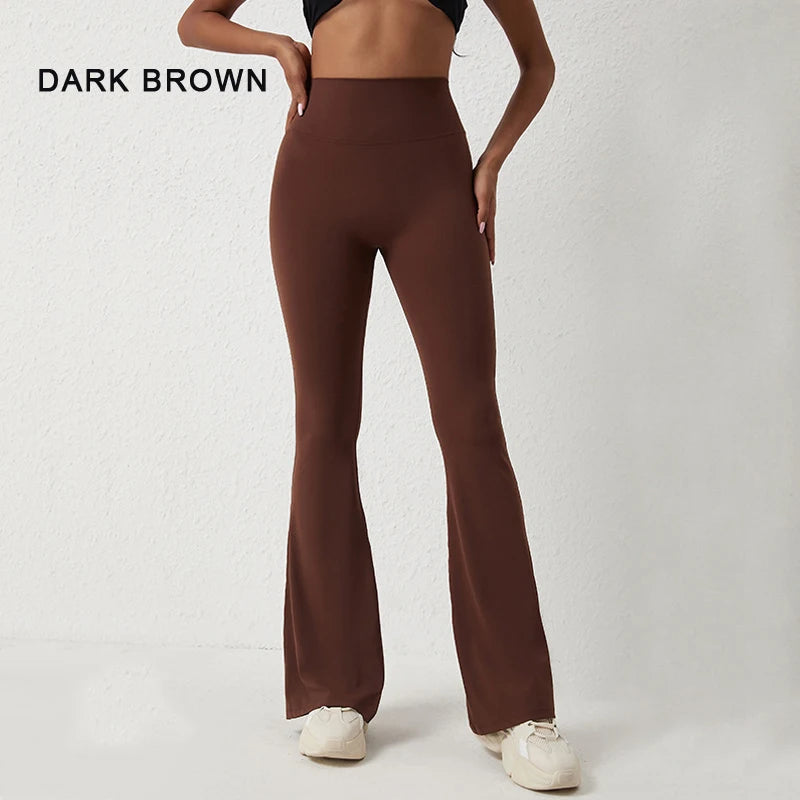 DIAS FIT JOY Peach flared pants for women's yoga high waisted and hip lifting tight pants wide leg fitness pants quick drying