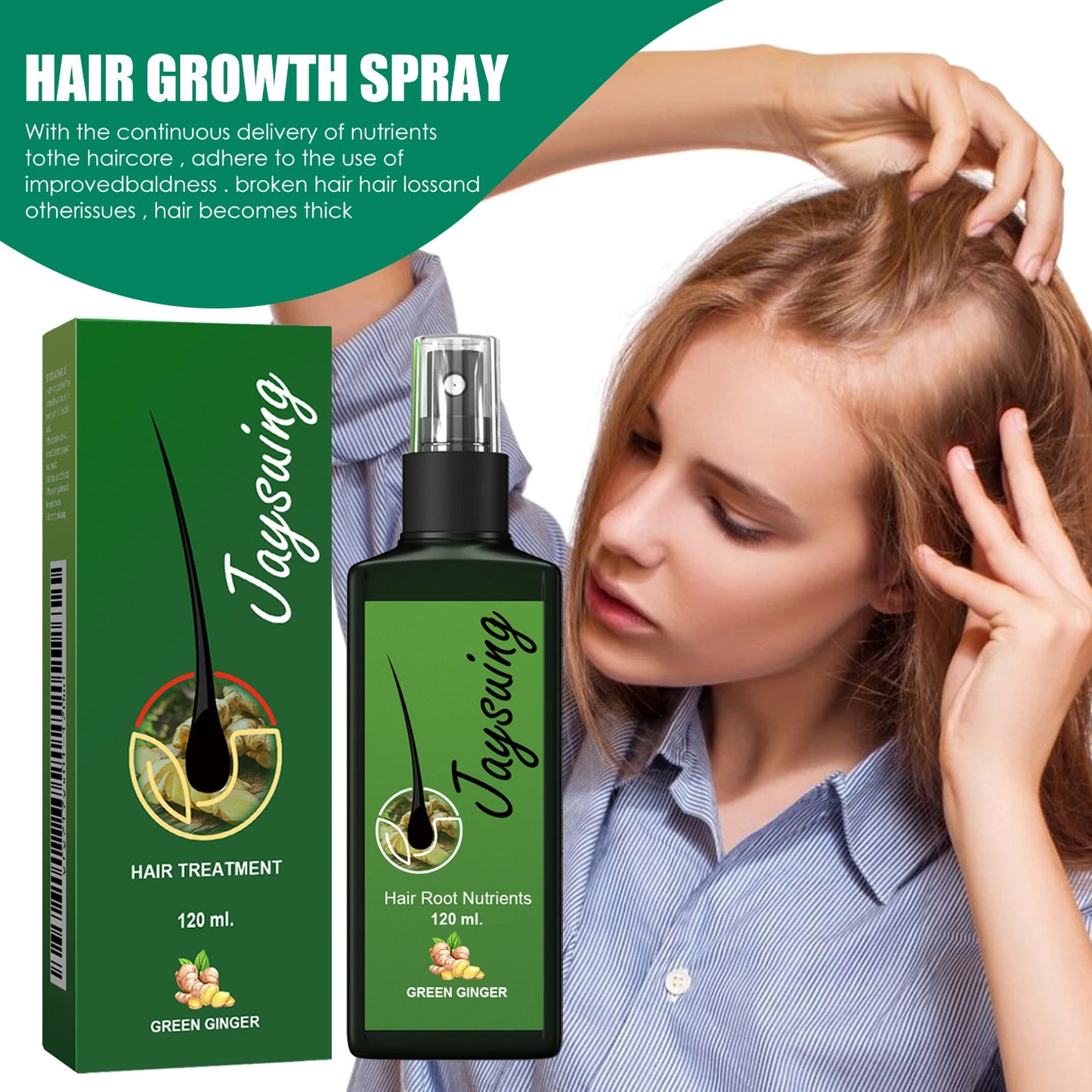 Ginger Hair Growth Spray – Scalp Nourishing Treatment for Thicker, Healthier Hair