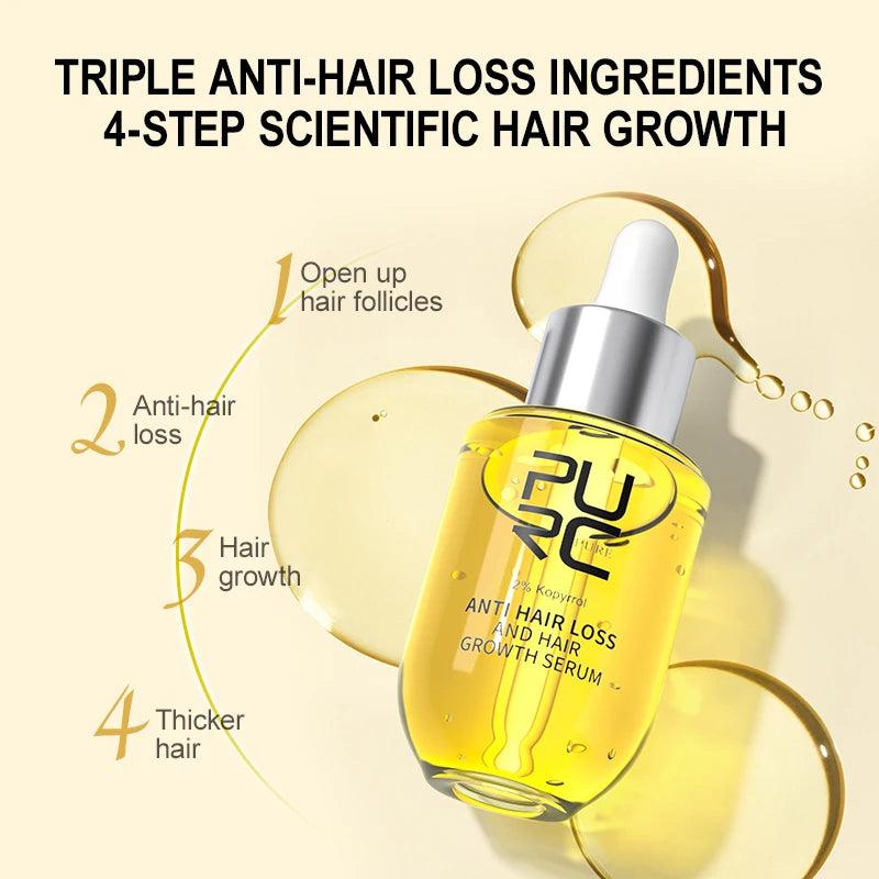 PURC Hair Growth Serum for Men Women Ginger Hair Regrowth Thicken Thinning Hair Loss Treatment Hair Care