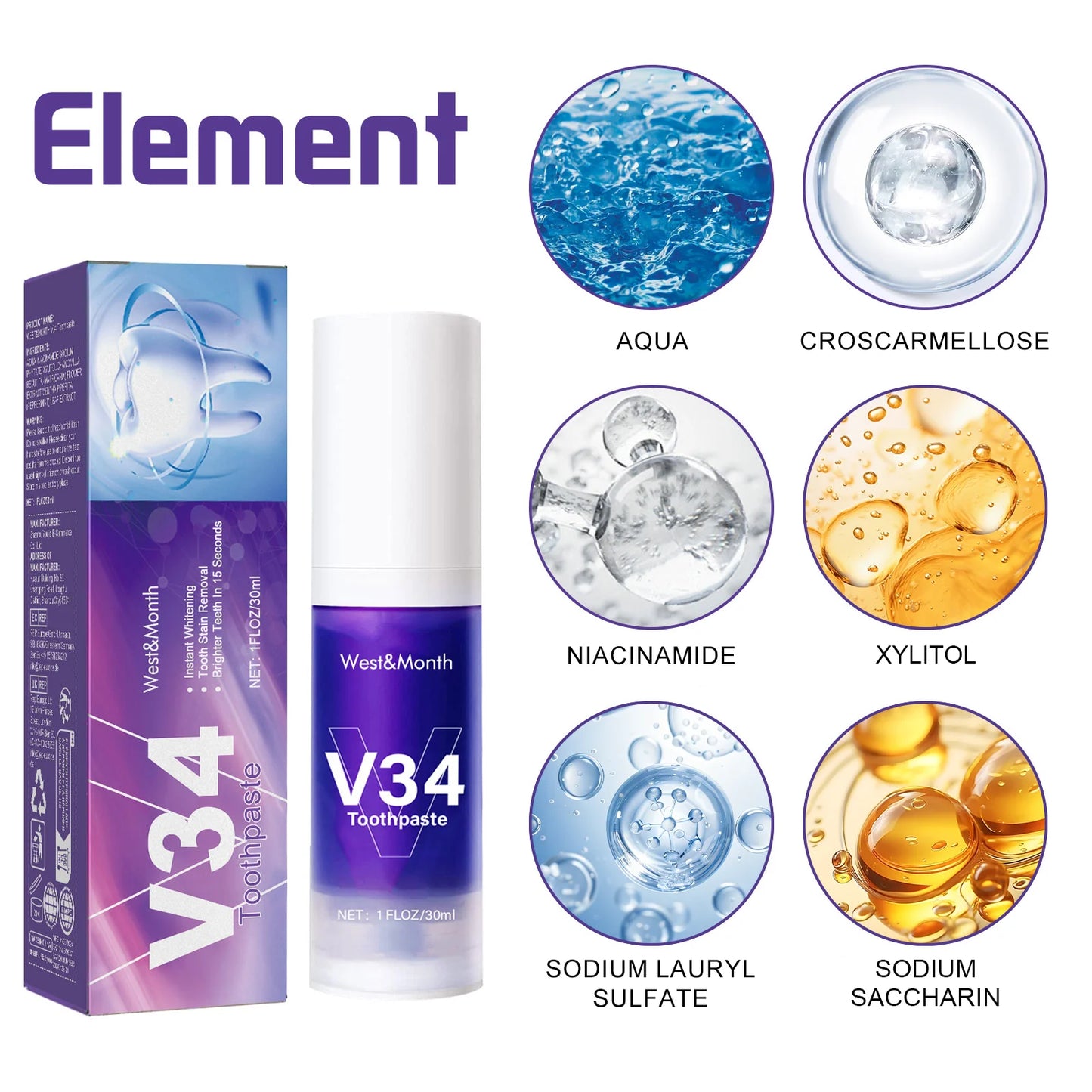 Say Goodbye to Yellow Teeth in Minutes – V34 Whitening Boost for a Brighter Smile!”