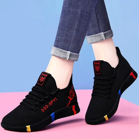 Women’s Lightweight Mesh Sneakers – Breathable Casual Platform Shoes