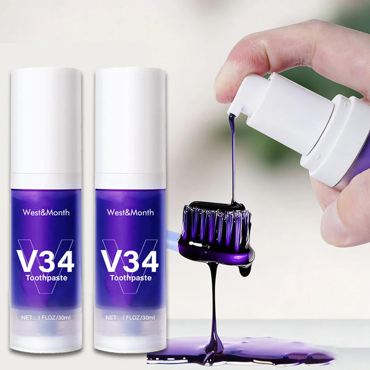 Say Goodbye to Yellow Teeth in Minutes – V34 Whitening Boost for a Brighter Smile!”