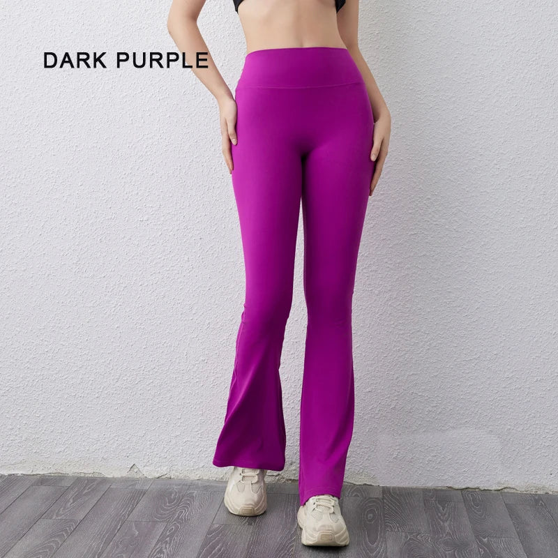 DIAS FIT JOY Peach flared pants for women's yoga high waisted and hip lifting tight pants wide leg fitness pants quick drying