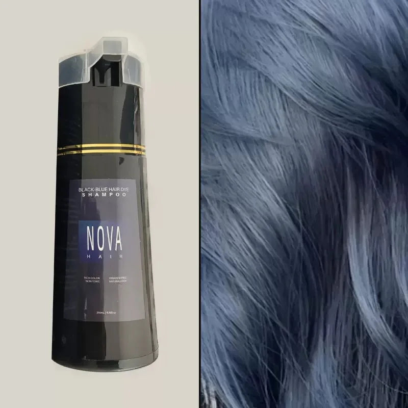 Nova 3-in-1 Hair Dye Shampoo – Natural Black Hair Color for Men & Women