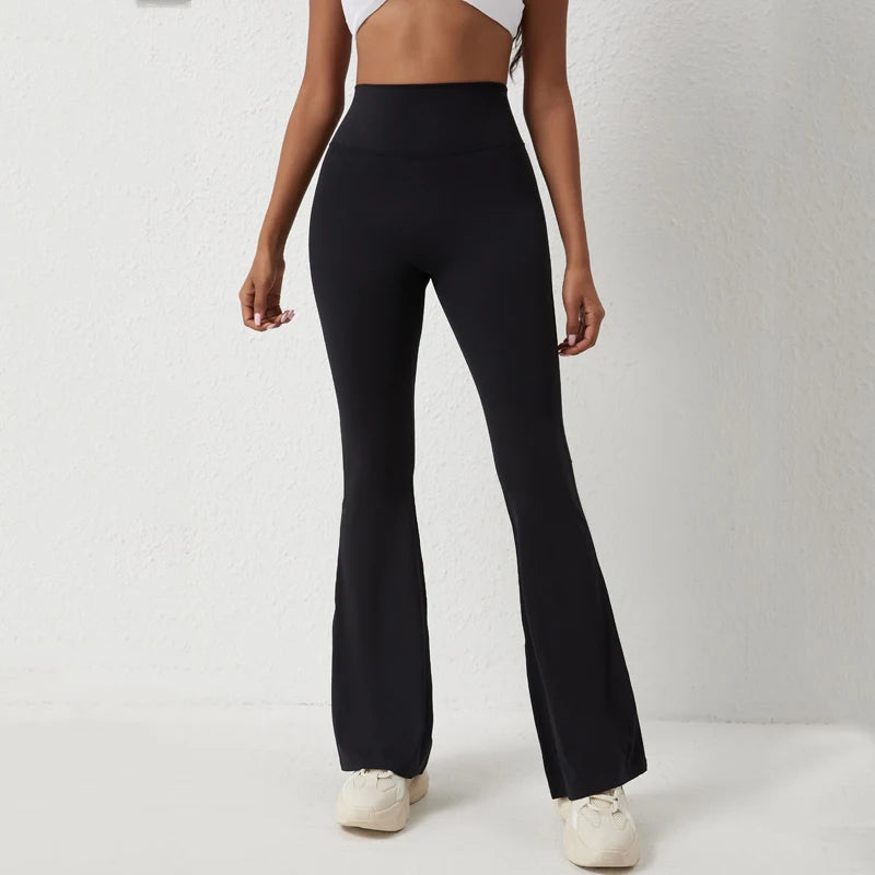 DIAS FIT JOY Peach flared pants for women's yoga high waisted and hip lifting tight pants wide leg fitness pants quick drying