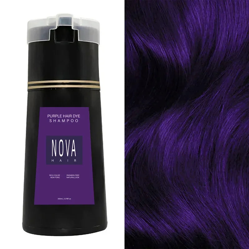 Nova 3-in-1 Hair Dye Shampoo – Natural Black Hair Color for Men & Women