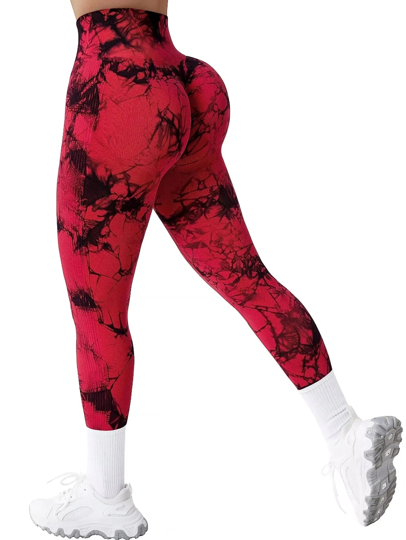 Women’s High-Waist Hip-Lifting Tie-Dye Leggings – Seamless Workout & Yoga Pants