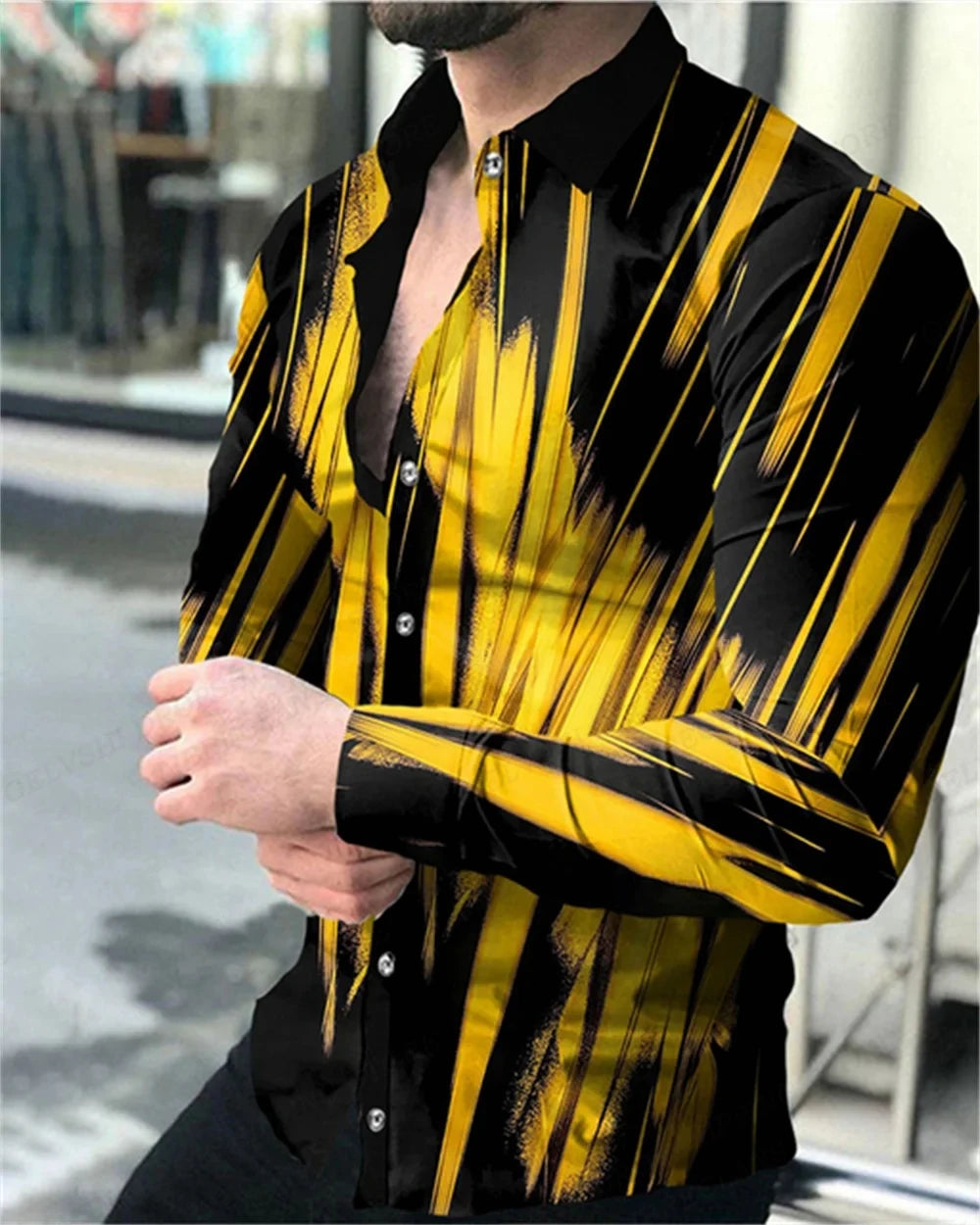 Long Sleeve Hawaiian Shirts Men Fashion Casual Shirt Male Beach Blouses Turn Over Single Breasted Camisas Men's Clothing Aloha