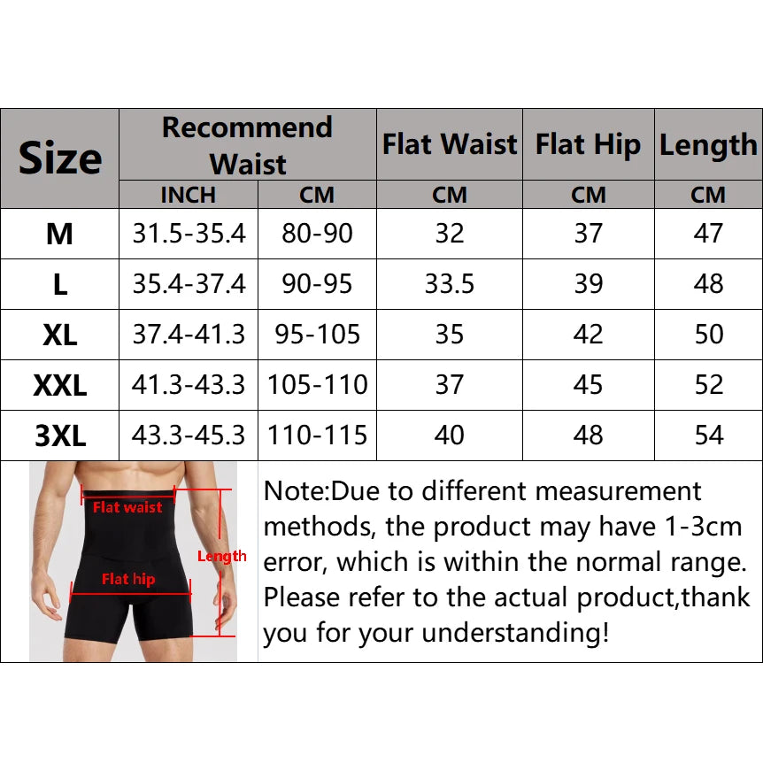 Men Tummy Control Shorts Body Shaper Compression High Waist Trainer Belly Trimmer Slimming Shapewear Boxer Underwear Fajas Pants
