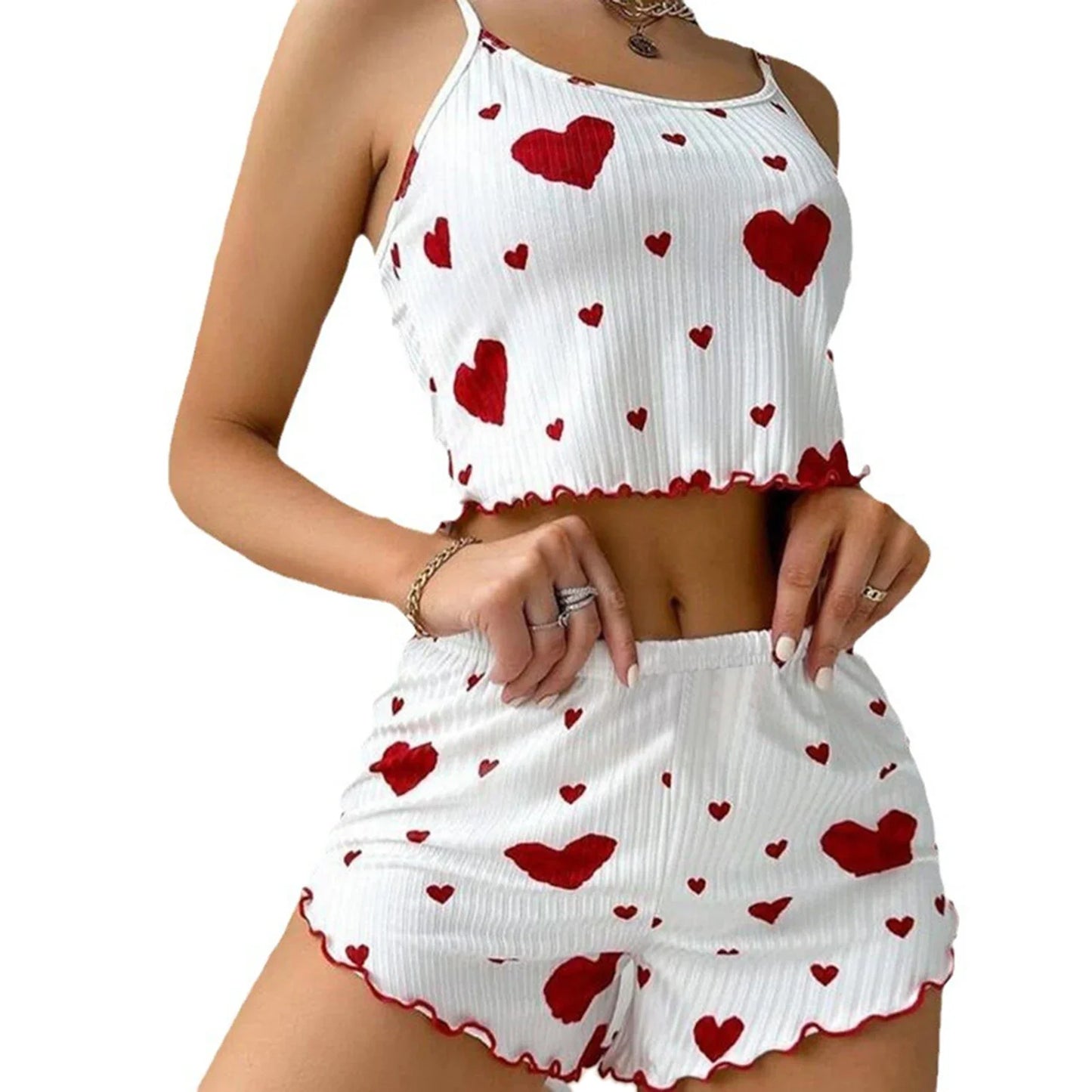 Women’s 2PCS Pajamas Set – Soft Tank Top & Shorts Sleepwear