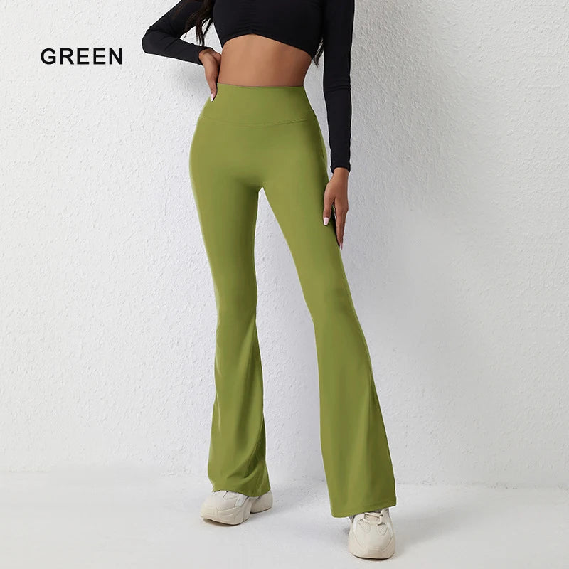 DIAS FIT JOY Peach flared pants for women's yoga high waisted and hip lifting tight pants wide leg fitness pants quick drying