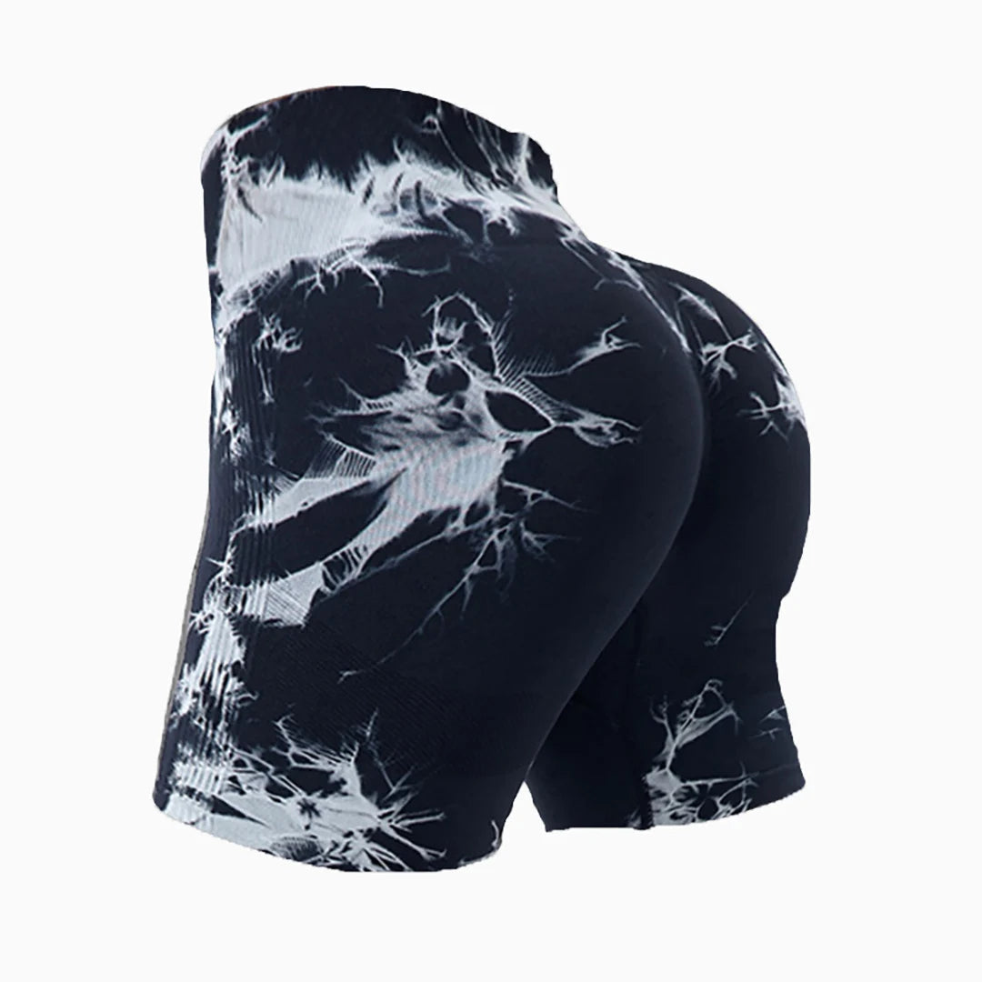 Women’s High Waist Butt Lift Seamless Leggings – Tie Dye Gym Shorts & Workout Pants