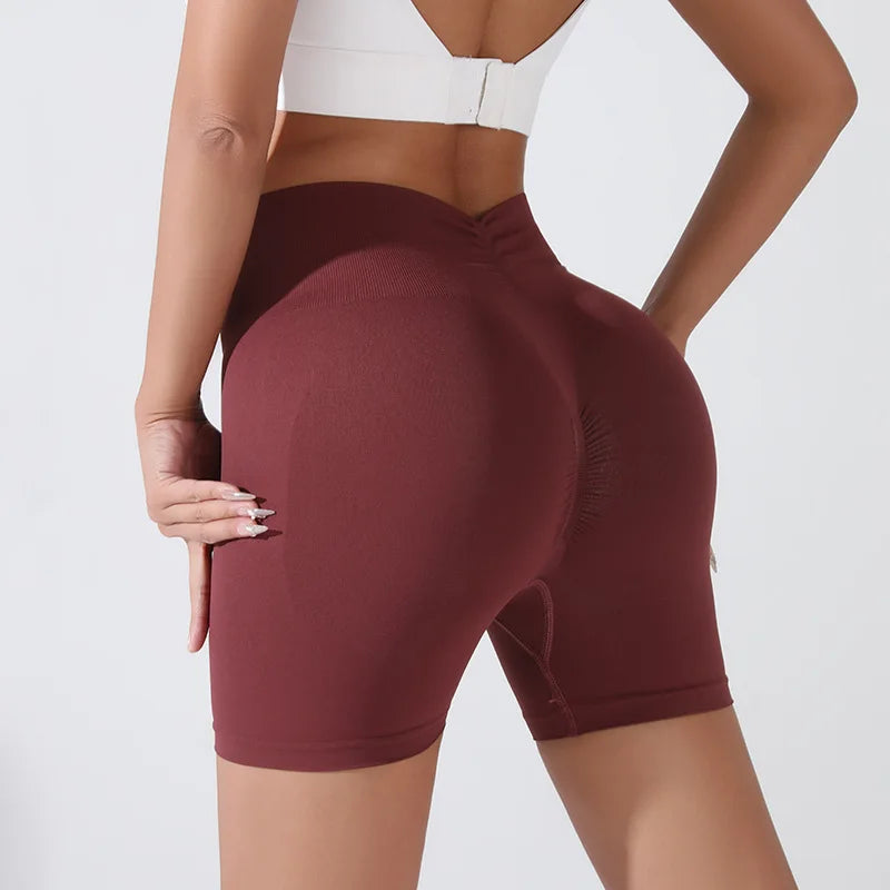 Women’s Peach Hip Lifting Sports Shorts – High Waist, Slim Fit, Quick-Dry Running & Gym Shorts for Body Shaping