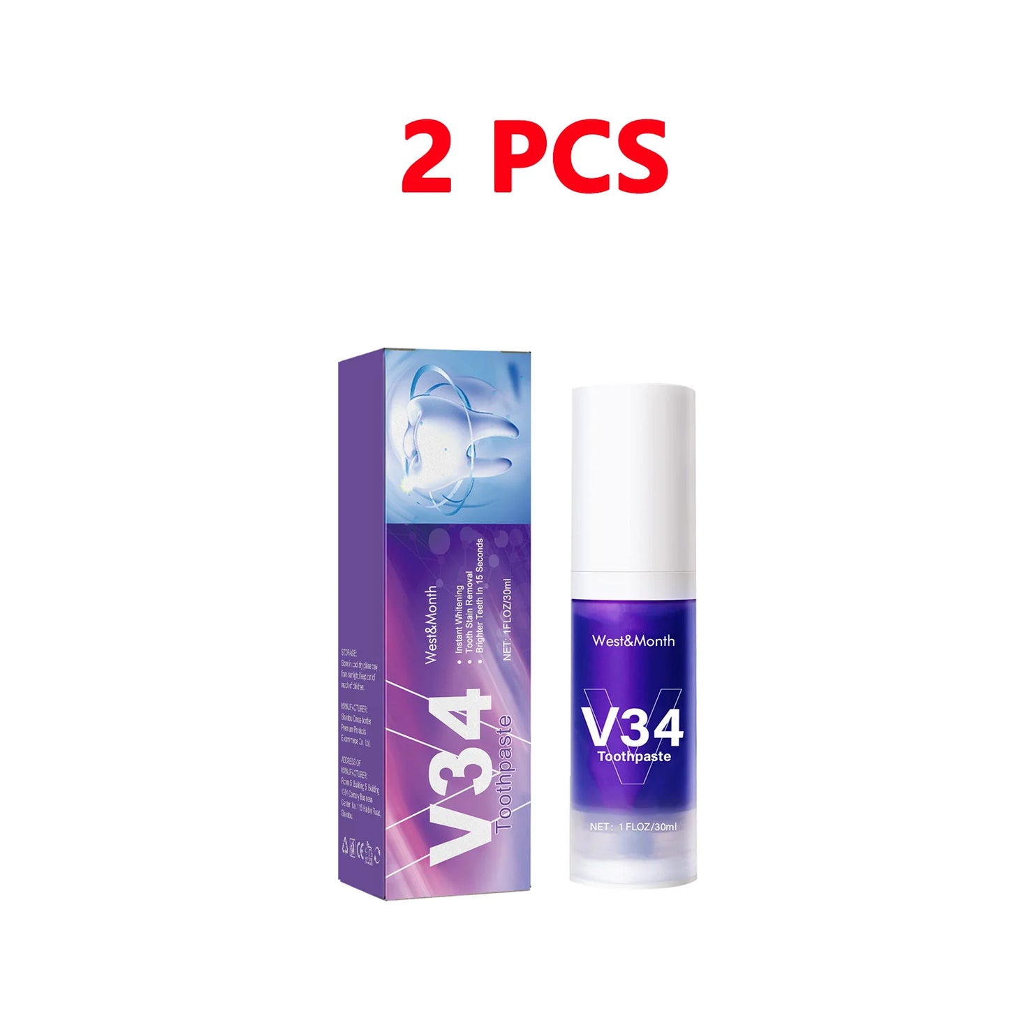 Say Goodbye to Yellow Teeth in Minutes – V34 Whitening Boost for a Brighter Smile!”