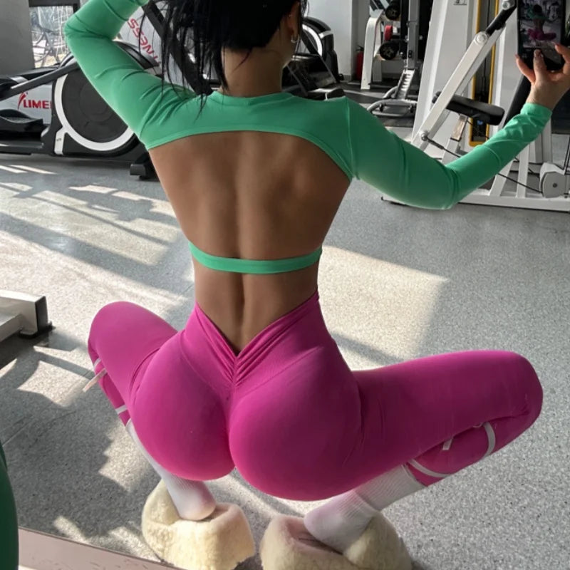 Women’s High-Elastic Yoga & Fitness Leggings – Push-Up Gym Tights