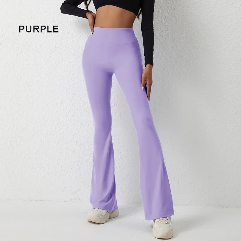 DIAS FIT JOY Peach flared pants for women's yoga high waisted and hip lifting tight pants wide leg fitness pants quick drying