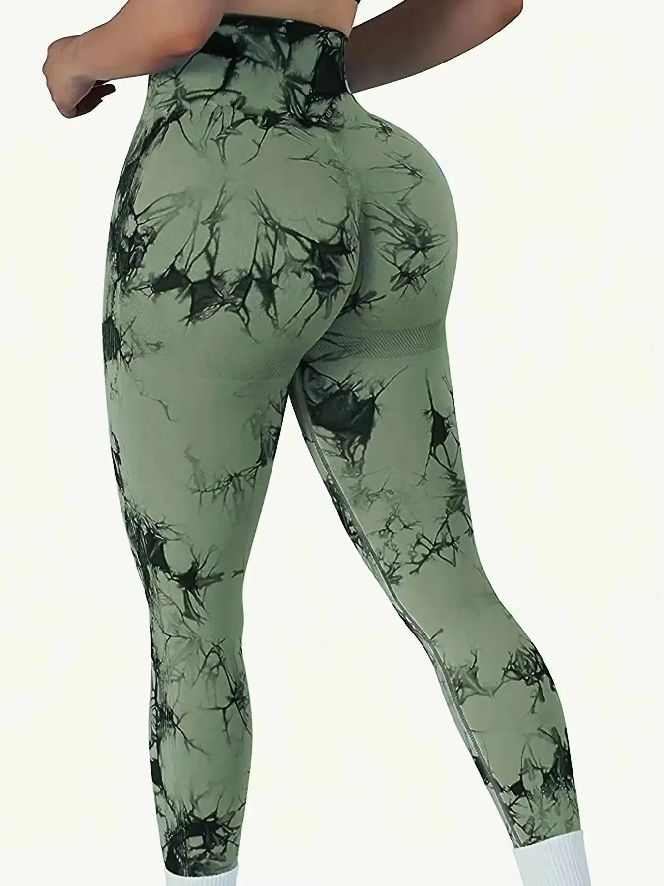 Women’s High-Waist Hip-Lifting Tie-Dye Leggings – Seamless Workout & Yoga Pants