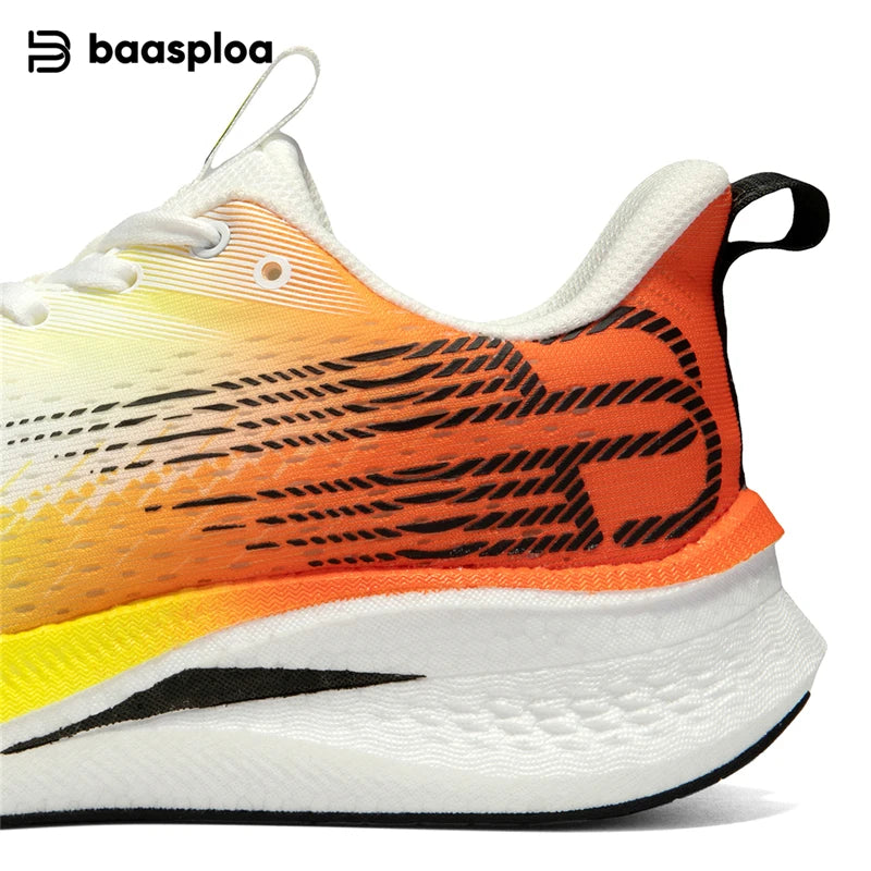 Baasploa Men Running Shoes Mesh Breathable Lightweight Professional Training Sport Shoes Rebound Marathon Carbon Plate Sneakers