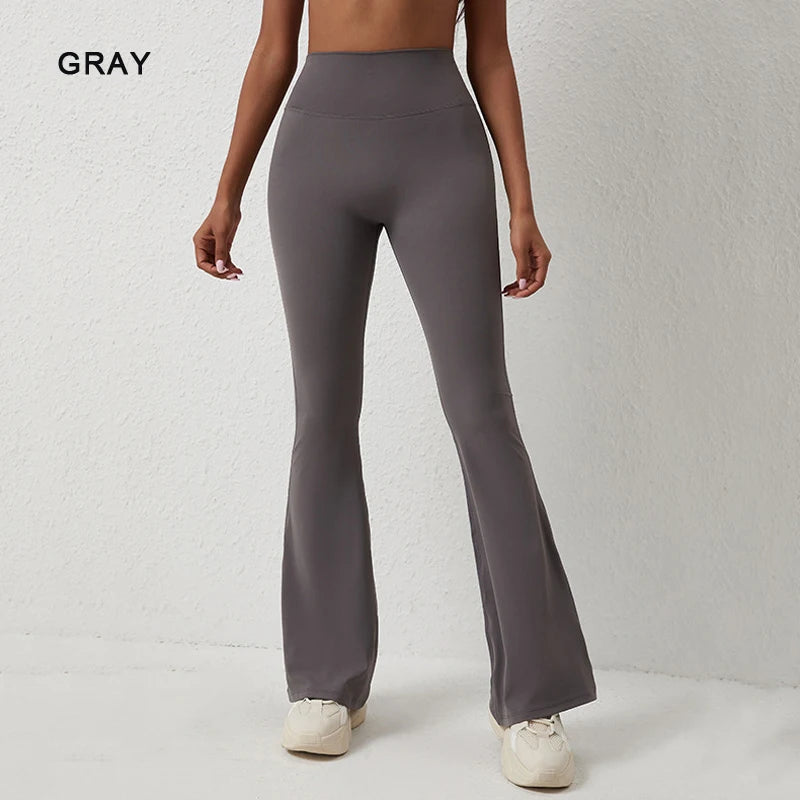 DIAS FIT JOY Peach flared pants for women's yoga high waisted and hip lifting tight pants wide leg fitness pants quick drying