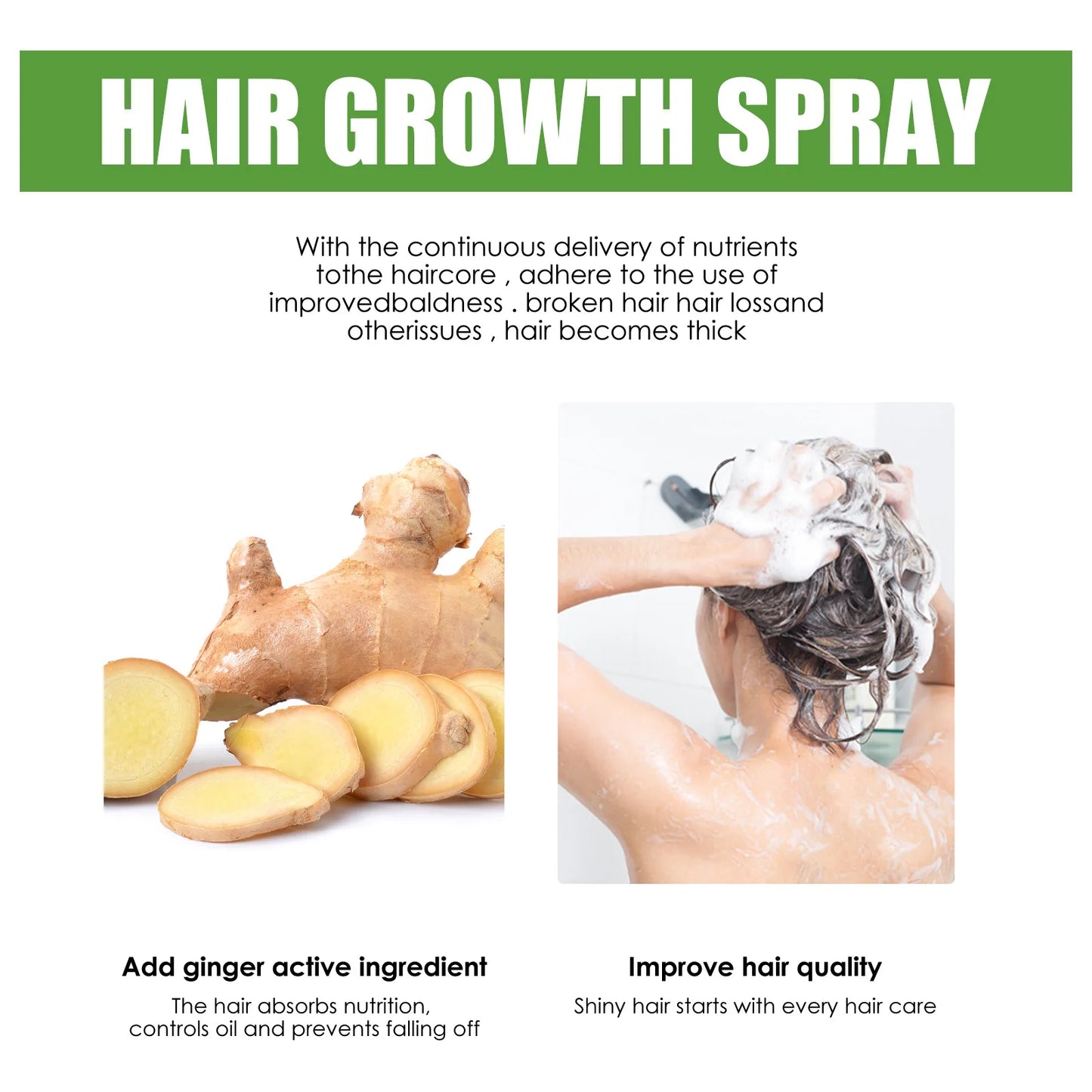 Ginger Hair Growth Spray – Scalp Nourishing Treatment for Thicker, Healthier Hair