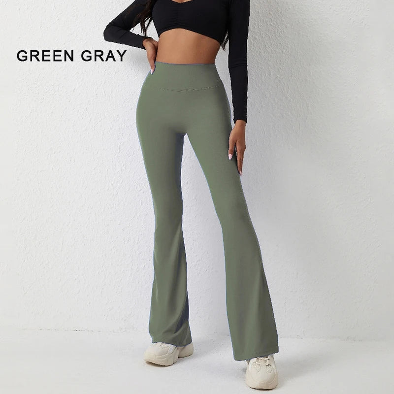 DIAS FIT JOY Peach flared pants for women's yoga high waisted and hip lifting tight pants wide leg fitness pants quick drying