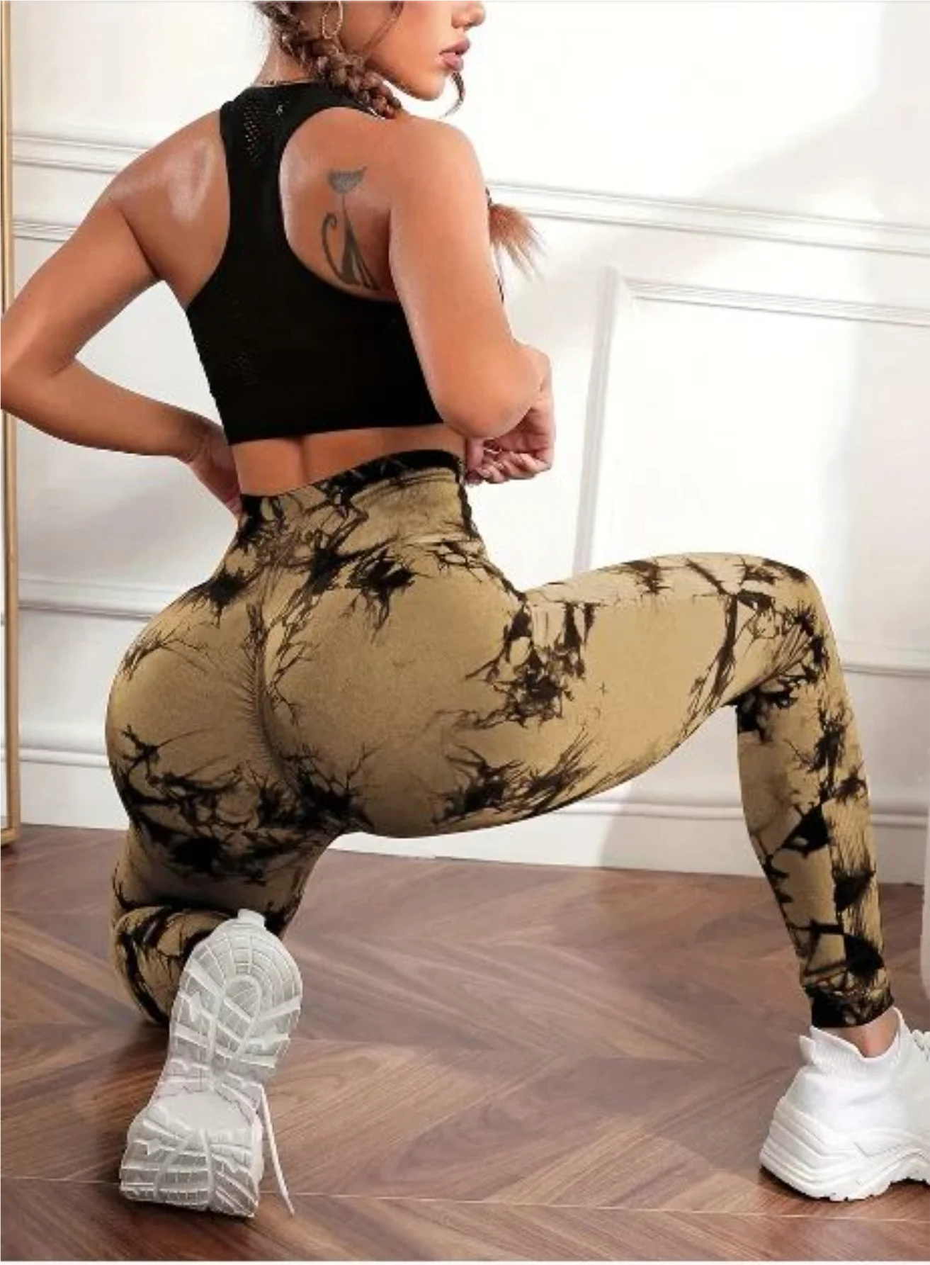 Women’s High-Waist Hip-Lifting Tie-Dye Leggings – Seamless Workout & Yoga Pants