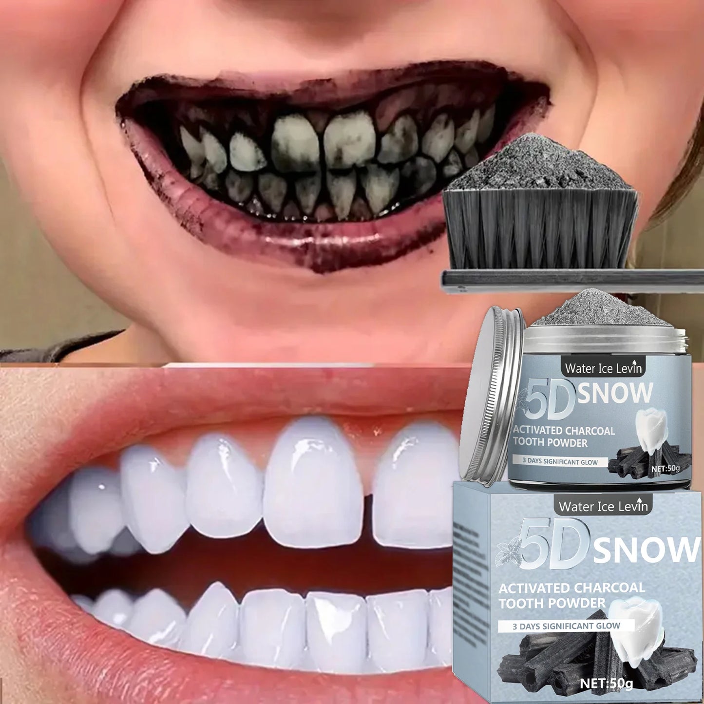 Say Goodbye to Stains, Hello to Confidence – Natural Bamboo Charcoal Teeth Whitening Powder for a Cleaner, Brighter Smile