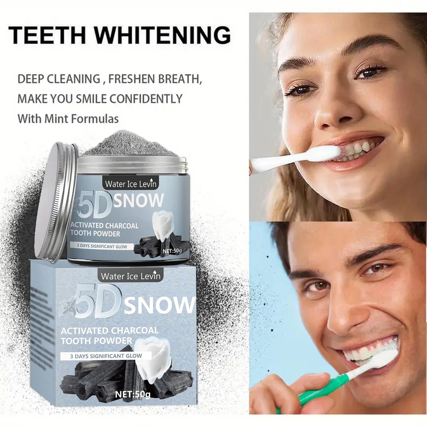 Say Goodbye to Stains, Hello to Confidence – Natural Bamboo Charcoal Teeth Whitening Powder for a Cleaner, Brighter Smile